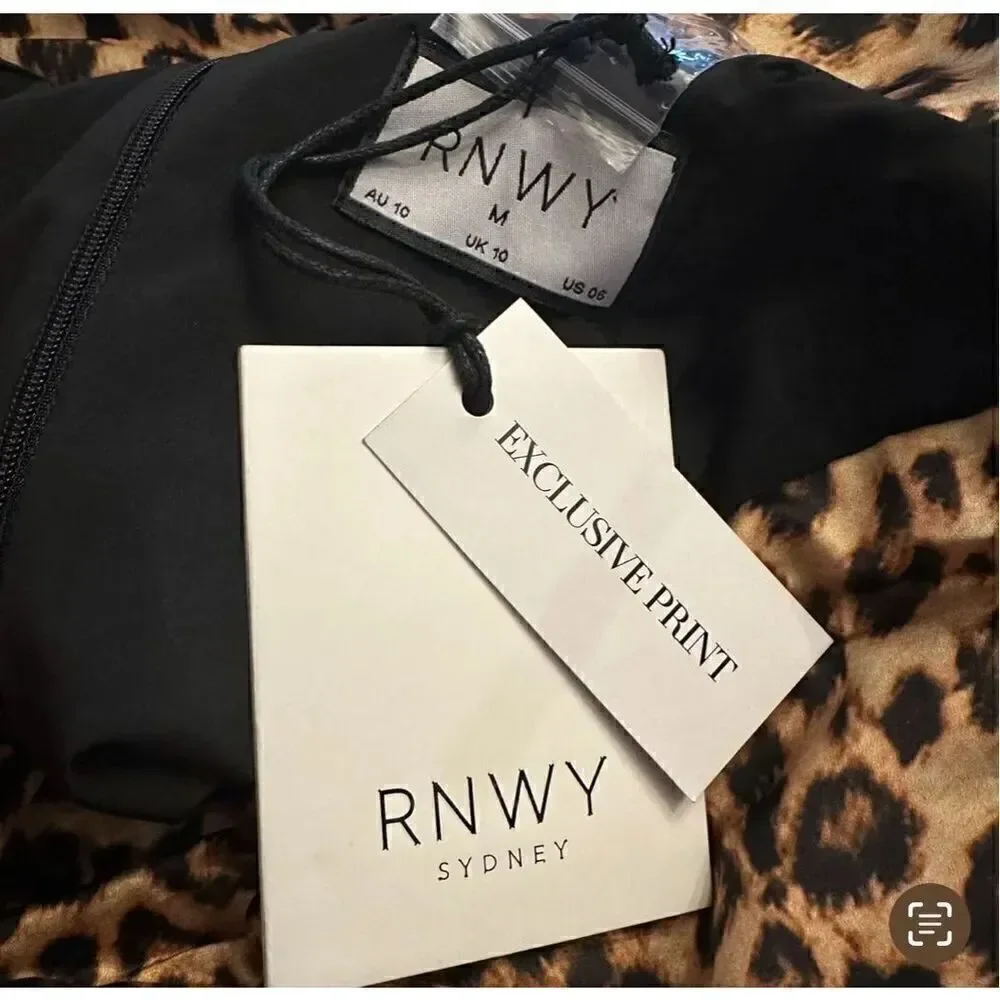 New! RNWY Sikorsky Leopard Mini-Dress Sz 6